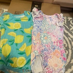 Little Sleepies Lemon and Floral Bodysuits